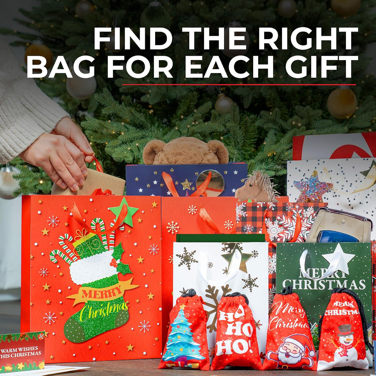 Christmas Gift Wrapping Kit with Gift Bags